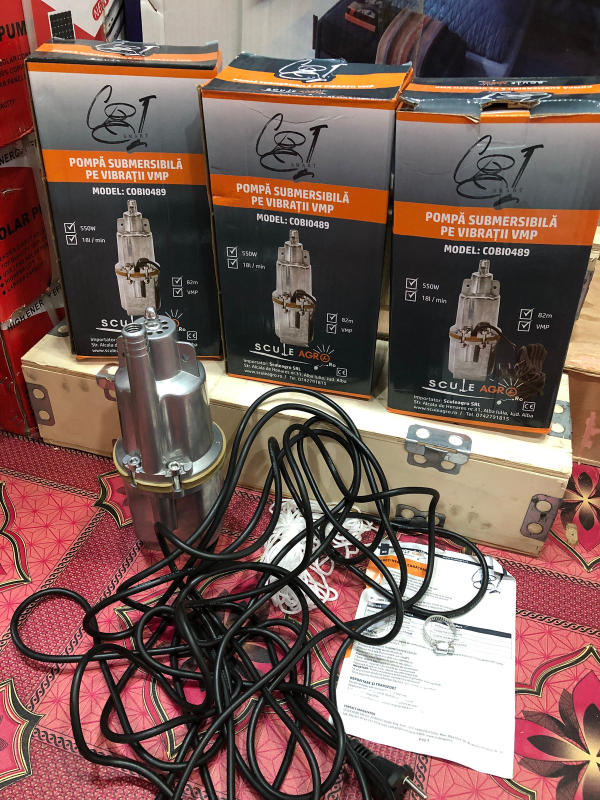 550W Submersible Water Pump – 18L/Min High-Pressure Deep Well Pump