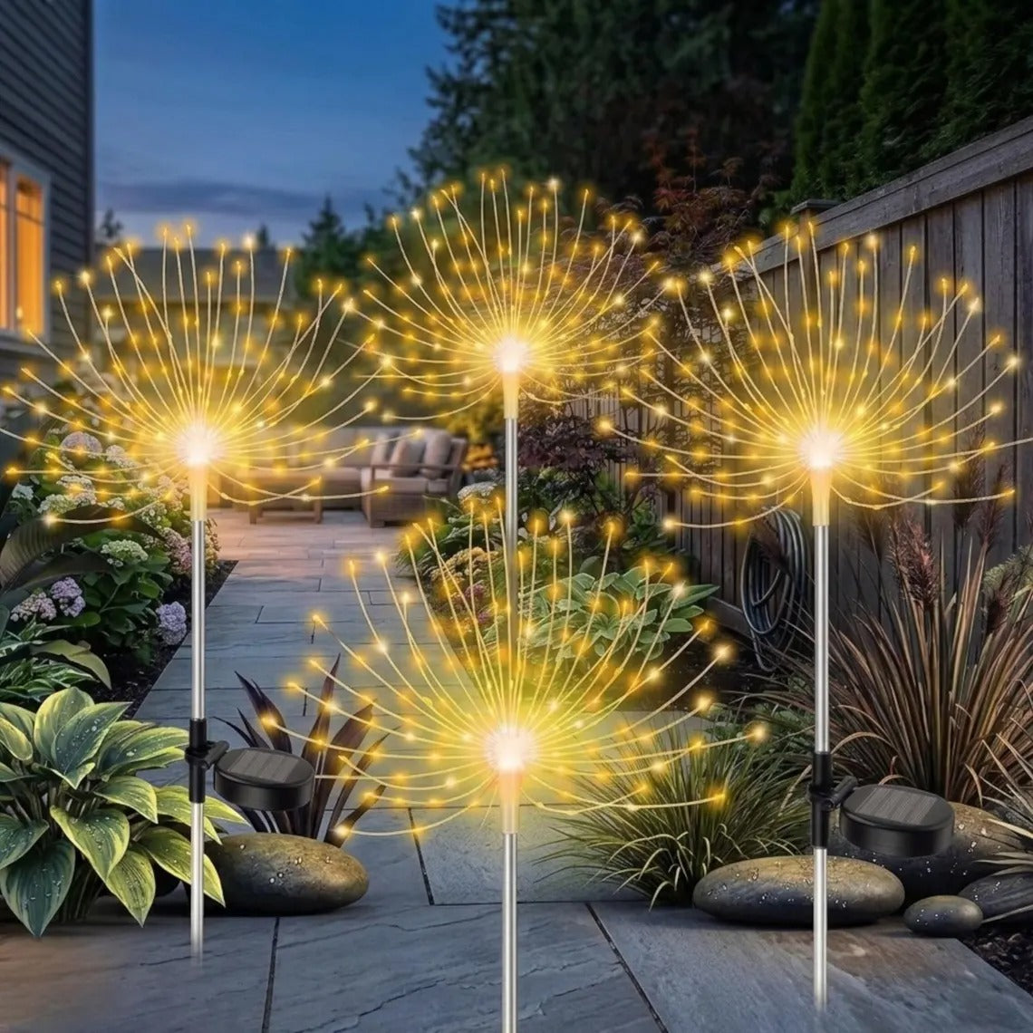 Solar Fiber Optic Starburst Garden Light – Colorful Outdoor Decorative Light