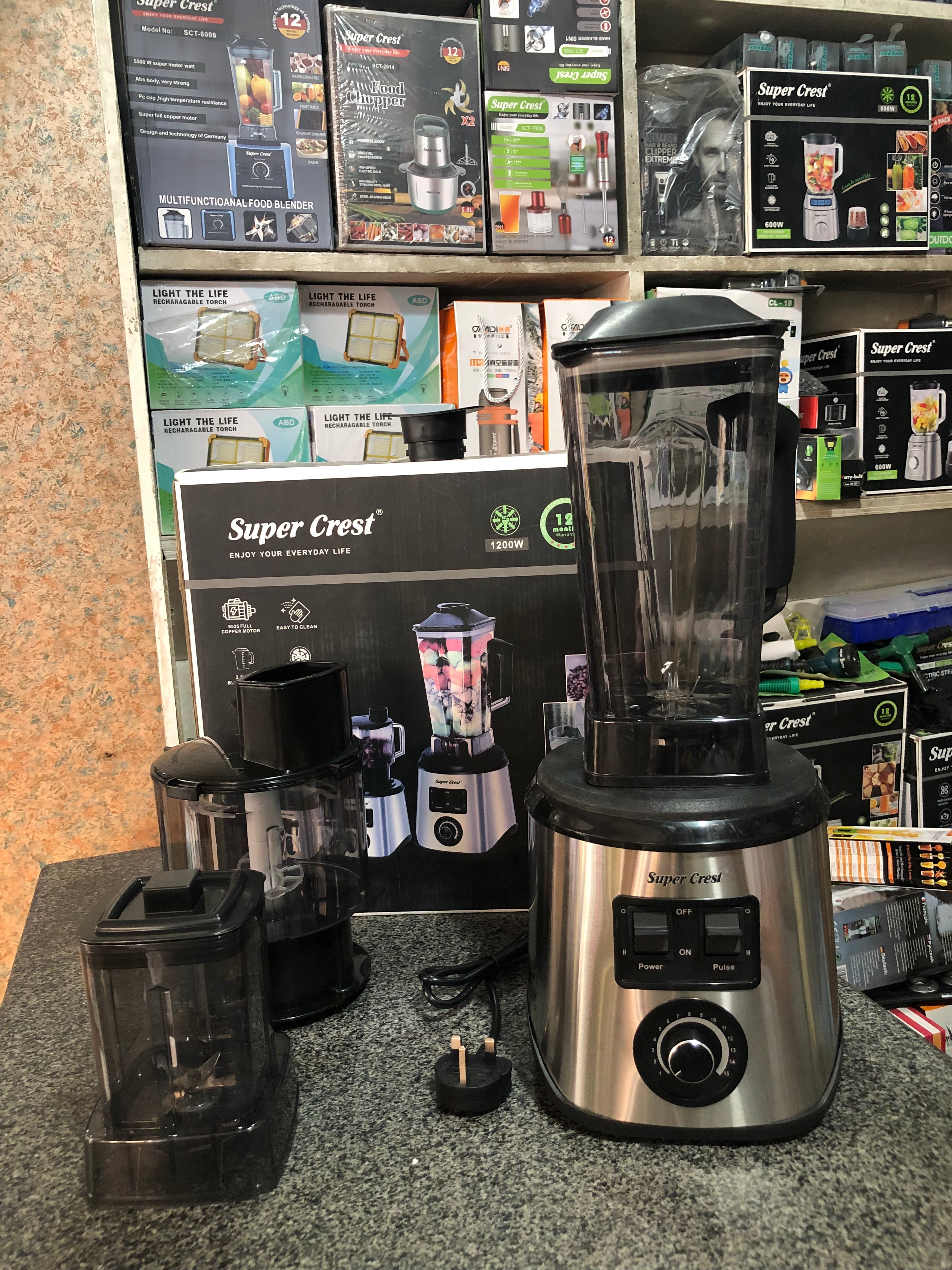 Super Crest 3 in 1 Blender Grinder & Chopper 1200W – SCT-8062