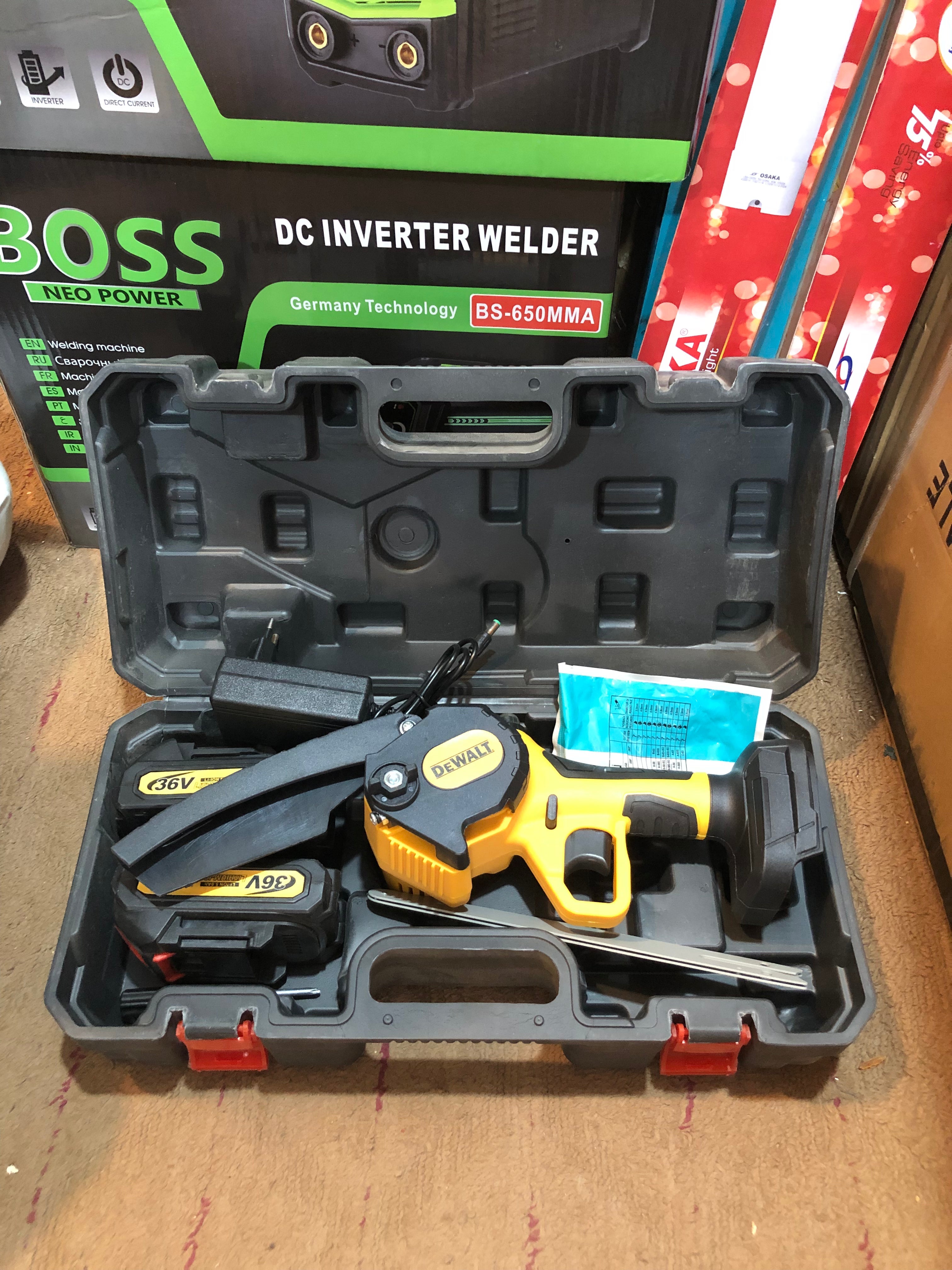 Rechargeable Cordless Mini Electric Chainsaw 36V with Dual Battery & Carry Case