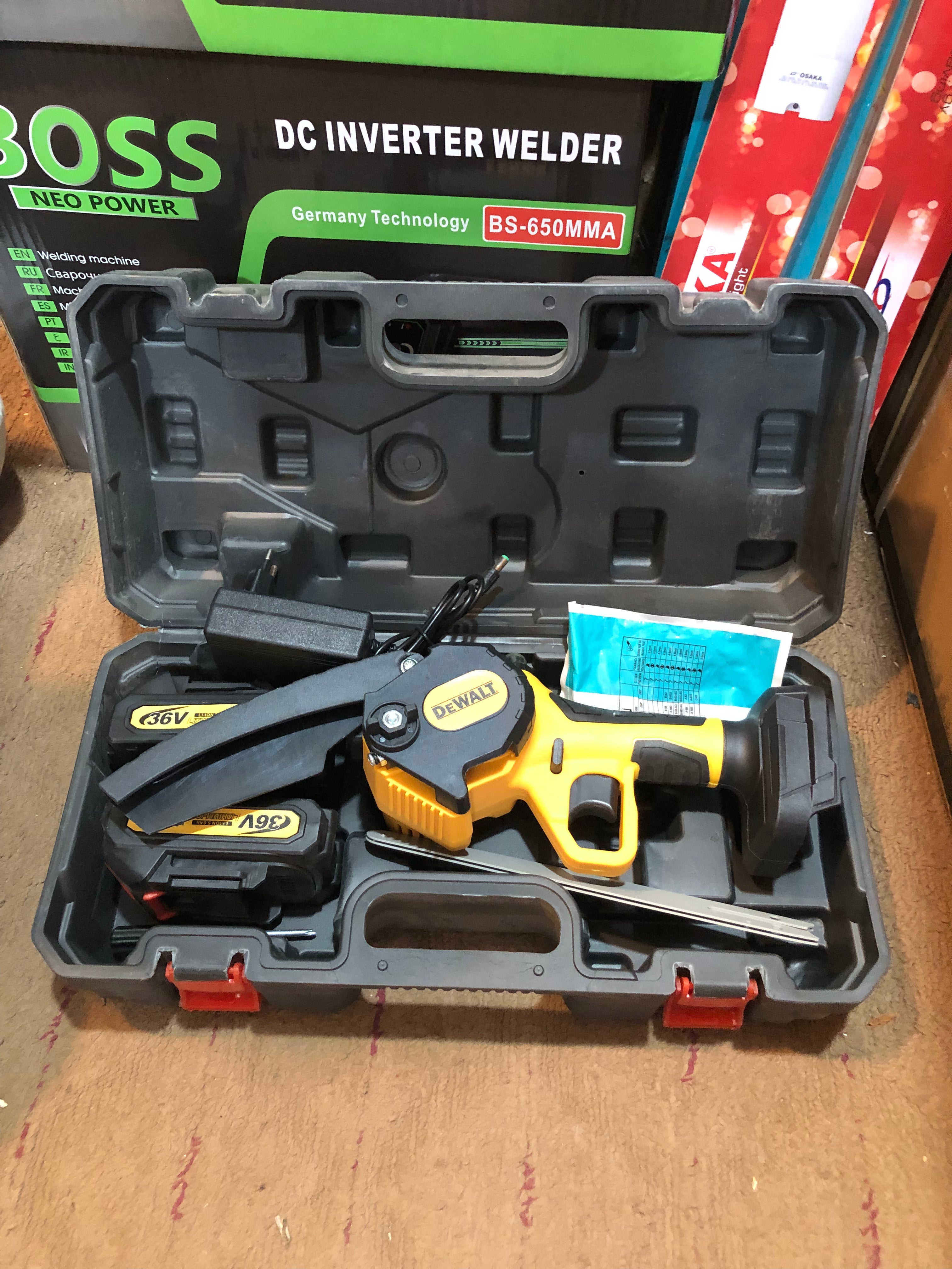 Rechargeable Cordless Mini Electric Chainsaw 36V with Dual Battery & Carry Case