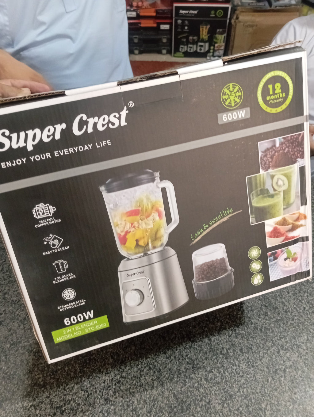 Super Crest 3 in 1 Blender Grinder & Chopper 1200W – SCT-8062