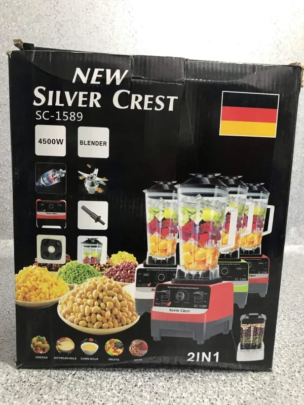 Silver Crest SC-1589 2-in-1 Commercial Blender & Grinder – 4500W High Power Juicer Machine