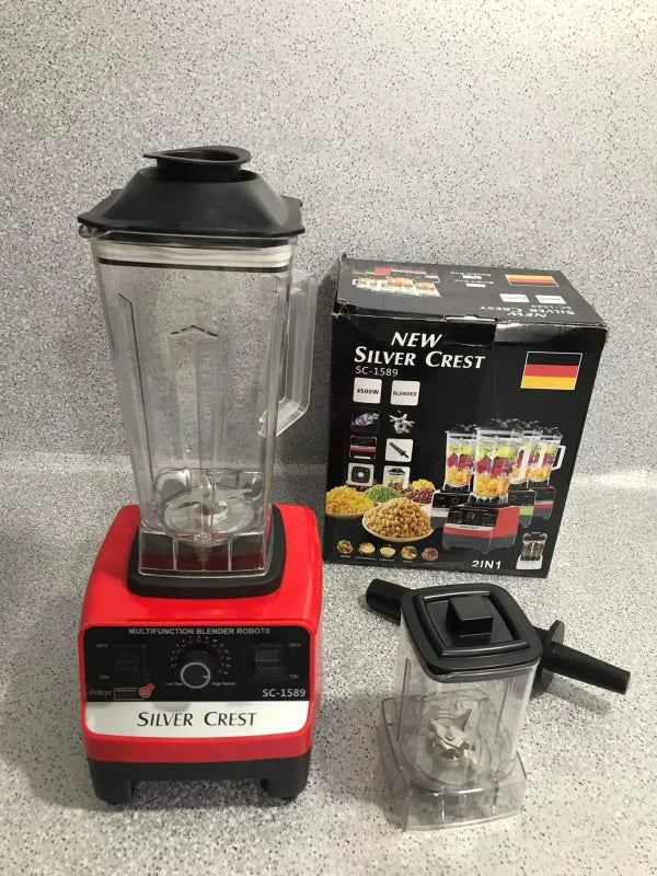 Silver Crest SC-1589 2-in-1 Commercial Blender & Grinder – 4500W High Power Juicer Machine