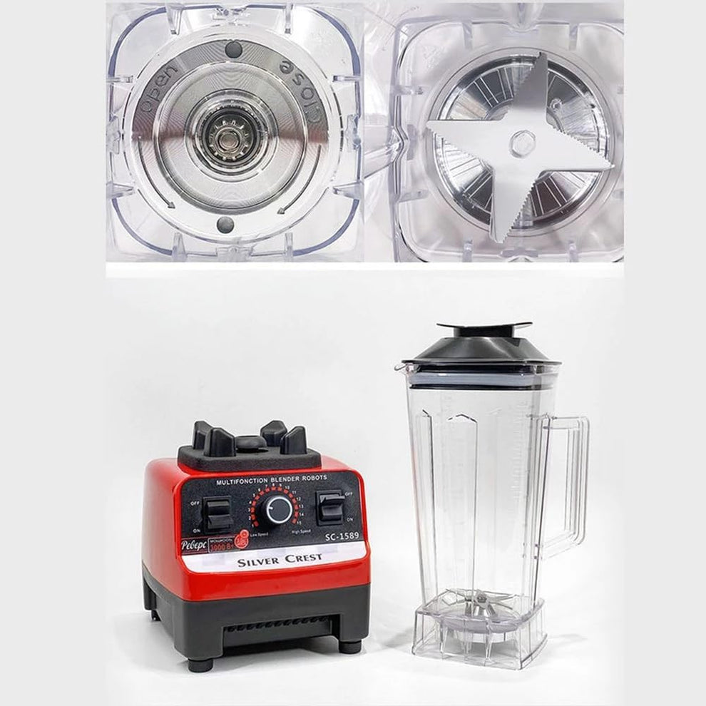 Silver Crest SC-1589 2-in-1 Commercial Blender & Grinder – 4500W High Power Juicer Machine