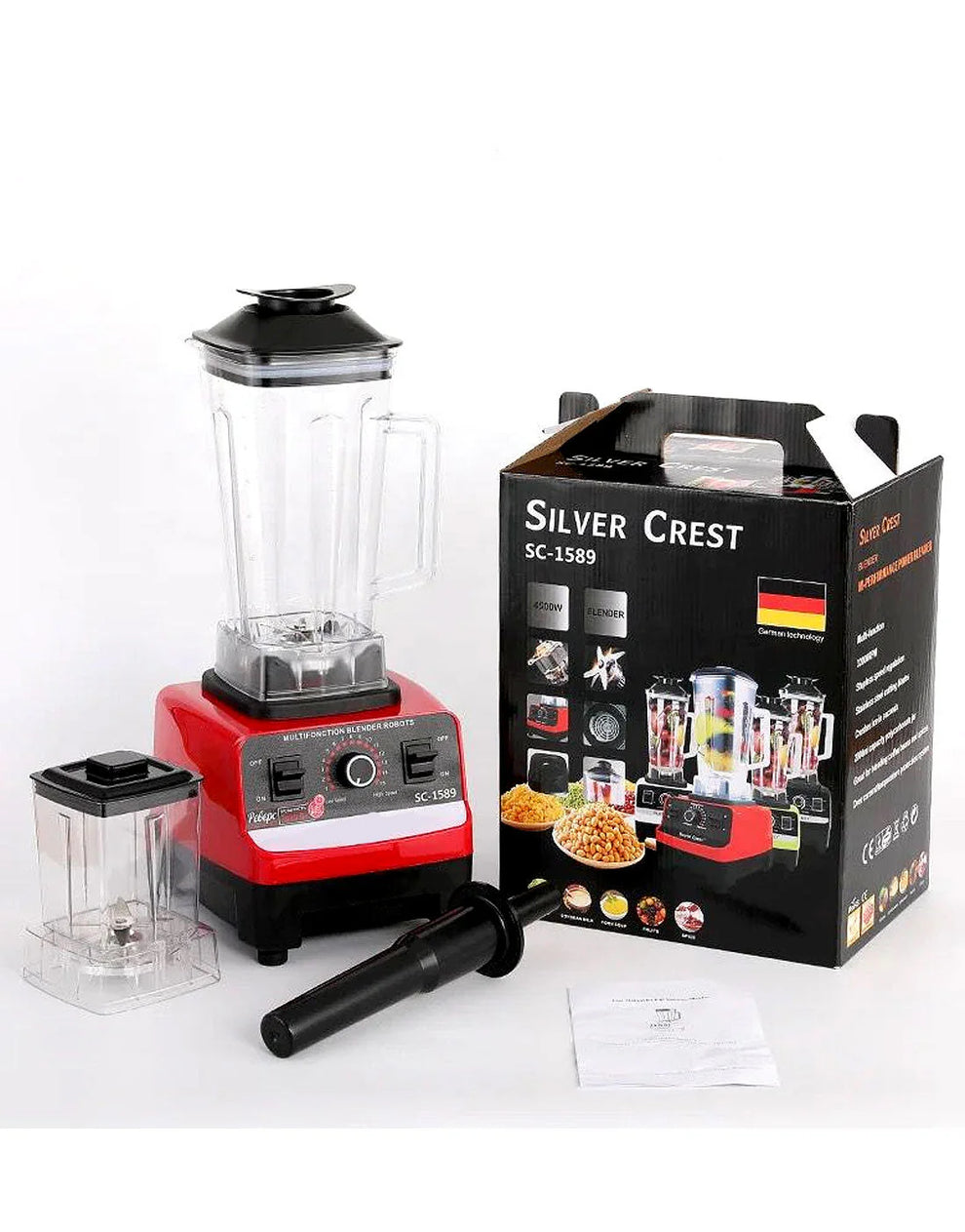 Silver Crest SC-1589 2-in-1 Commercial Blender & Grinder – 4500W High Power Juicer Machine