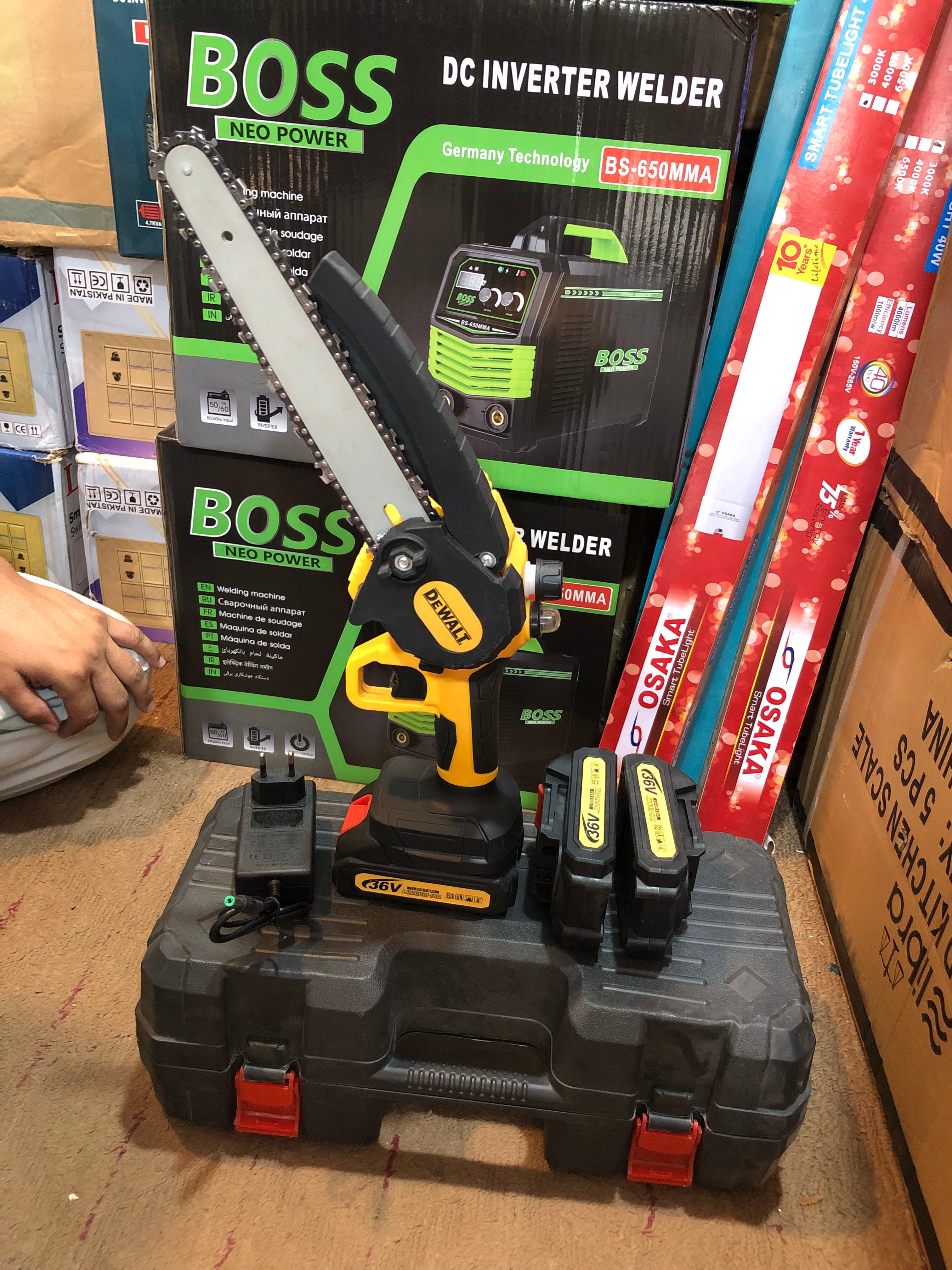 Rechargeable Cordless Mini Electric Chainsaw 36V with Dual Battery & Carry Case